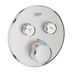   Grohe Grohtherm Smartcontrol Falsík alatti termosztátos csaptelep 2 utas kerek Supersteel