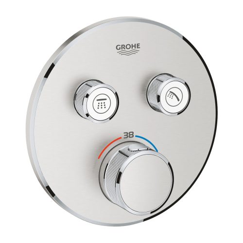 Grohe Grohtherm Smartcontrol Falsík alatti termosztátos csaptelep 2 utas kerek Supersteel