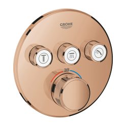   Grohe Grohtherm Smartcontrol Falsík alatti termosztátos csaptelep 3 utas kerek Warm Sunset