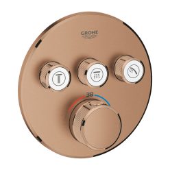   Grohe Grohtherm Smartcontrol Falsík alatti termosztátos csaptelep 3 utas kerek Brushed Warm Sunset