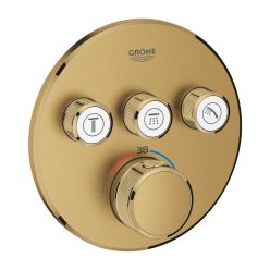   Grohe Grohtherm Smartcontrol Falsík alatti termosztátos csaptelep 3 utas kerek Brushed Cool Sunrise