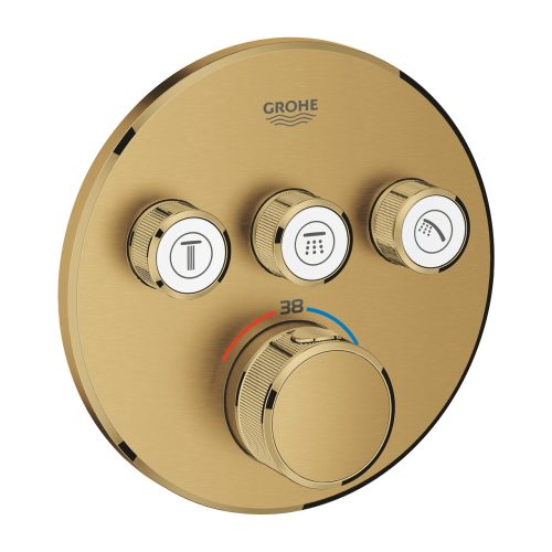 Grohe Grohtherm Smartcontrol Falsík alatti termosztátos csaptelep 3 utas kerek Brushed Cool Sunrise