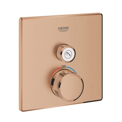 Grohe Grohtherm Smartcontrol Falsík alatti termosztátos csaptelep 1 utas szögletes Brushed Warm Sunset