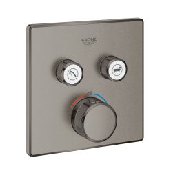   Grohe Grohtherm Smartcontrol Falsík alatti termosztátos csaptelep 2 utas szögletes Brushed Hard Graphite 