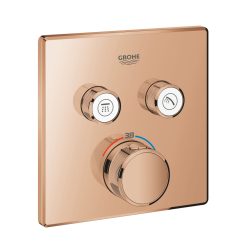  Grohe Grohtherm Smartcontrol Falsík alatti termosztátos csaptelep 2 utas szögletes Warm Sunset