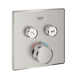   Grohe Grohtherm Smartcontrol Falsík alatti termosztátos csaptelep 2 utas szögletes Supersteel