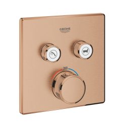   Grohe Grohtherm Smartcontrol Falsík alatti termosztátos csaptelep 2 utas szögletes Brushed Warm Sunset