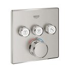 Grohe Grohtherm Smartcontrol Falsík alatti termosztátos csaptelep 3 utas szögletes Supersteel