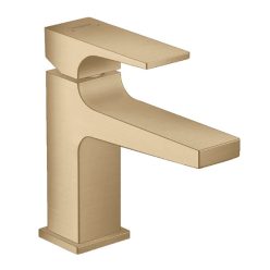   Hansgrohe Metropol egykaros mosdócsaptelep normál fogantyú 100 Push-Open lefolyóval szálcsiszolt bronz