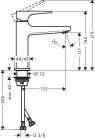 Hansgrohe Metropol egykaros mosdócsaptelep 110 Push-Open lefolyóval chrome