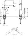 Hansgrohe Metropol egykaros mosdócsaptelep 230 Push-Open lefolyóval szálcsiszolt bronz