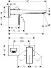 Hansgrohe Metropol 2-lyukú egykaros fali mosdócsaptelep chrome