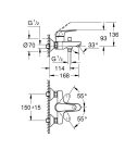 Grohe Euroeco egykaros kádcsaptelep Króm