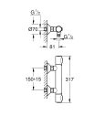 Grohe Grohtherm 500 termosztátos zuhanycsaptelep Króm