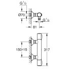 Grohe Grohtherm 500 termosztátos zuhanycsaptelep Matt fekete