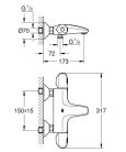 Grohe Grohtherm 1000 termosztátos kádcsaptelep króm