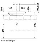 Duravit DuraStyle Pultra ültethető mosdókagyló szögletes 600mm