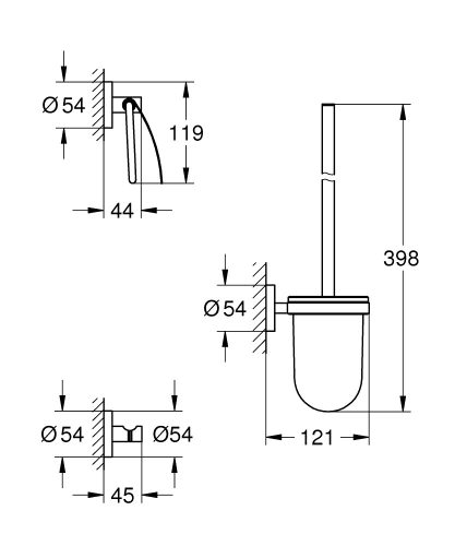 Grohe Essentials Városi fürdőszobai kiegészítők szett 3 az 1-ben króm