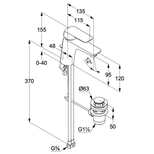 Kludi Ameo Egykaros mosdócsaptelep lefolyógarnitúrával 95 króm