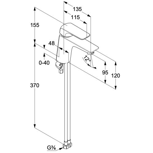 Kludi Ameo egykaros mosdócsaptelep lefolyógarnitúra nélkül 95 mm króm