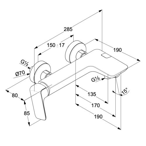 Kludi Ameo Oldalkaros Kádcsaptelep króm
