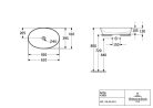 Villeroy & Boch Artis Pultra ültethető mosdókagyló Ovális 610 mm x 410 mm