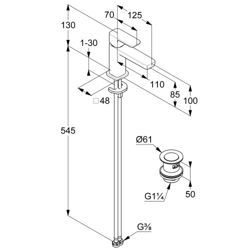 Kludi Renon mosdócsaptelep 85 push-open matt fehér