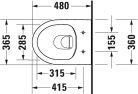 Duravit No.1 Perem nélküli Rimless fali WC-szett Kompakt