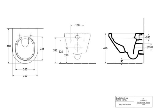 Villeroy & Boch Architectura kompakt wc szett látható rögzítéssel TwistFlush [e3]