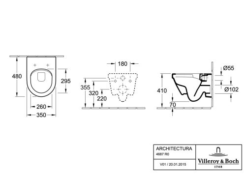 Villeroy & Boch Architectura Kompakt Fali wc DirectFlush Ceramic Plus