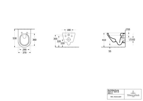 Villeroy & Boch Architectura Rimless mélyöblítésű fali wc TwistFlush [e3]