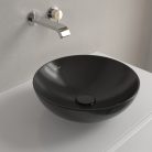 Villeroy & Boch Loop & Friends Pultra ültethető mosdókagyló kerek 380 mm Pure Black túlfolyóval