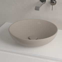   Villeroy & Boch Loop & Friends Pultra ültethető mosdókagyló kerek 420 mm Almond túlfolyó nélkül