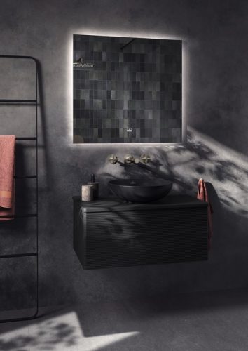 Villeroy & Boch Loop & Friends Pultra ültethető mosdókagyló kerek 420 mm Pure Black túlfolyó nélkül