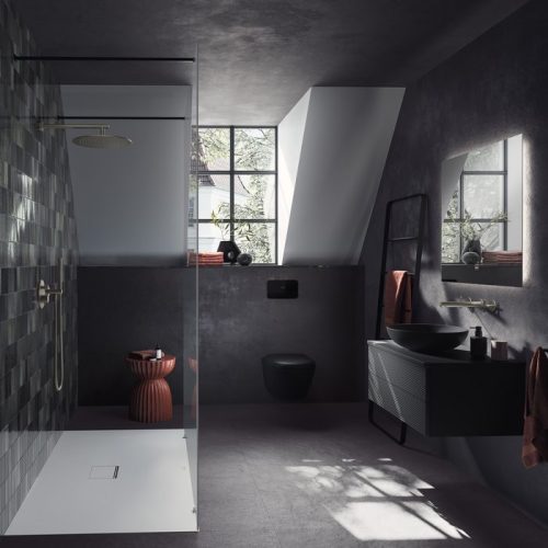 Villeroy & Boch Loop & Friends Pultra ültethető mosdókagyló kerek 420 mm Pure Black túlfolyó nélkül