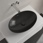 Villeroy & Boch Loop & Friends Pultra ültethető mosdókagyló ovális 560 mm Pure Black túlfolyó nélkül
