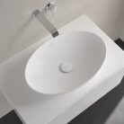 Villeroy & Boch Loop & Friends Pultra ültethető mosdókagyló ovális 560 mm Stone White  túlfolyó nélkül