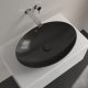 Villeroy & Boch Loop & Friends Pultra ültethető mosdókagyló ovális 620 mm Pure Black túlfolyóval