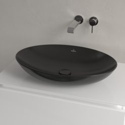   Villeroy & Boch Loop & Friends Pultra ültethető mosdókagyló ovális 620 mm Pure Black túlfolyó nélkül