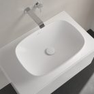 Villeroy & Boch Loop & Friends Pultra ültethető mosdókagyló szögletes 560 mm Stone White túlfolyó nélkül