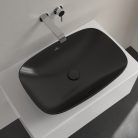 Villeroy & Boch Loop & Friends Pultra ültethető mosdókagyló szögletes 620 mm Pure Black túlfolyóval
