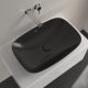 Villeroy & Boch Loop & Friends Pultra ültethető mosdókagyló szögletes 620 mm Pure Black túlfolyóval