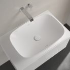 Villeroy & Boch Loop & Friends Pultra ültethető mosdókagyló szögletes 620 mm Stone White túlfolyóval