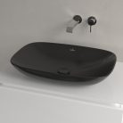 Villeroy & Boch Loop & Friends Pultra ültethető mosdókagyló szögletes 620 mm Pure Black túlfolyó nélkül