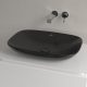 Villeroy & Boch Loop & Friends Pultra ültethető mosdókagyló szögletes 620 mm Pure Black túlfolyó nélkül