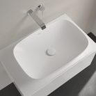 Villeroy & Boch Loop & Friends Pultra ültethető mosdókagyló szögletes 620 mm Stone White túlfolyó nélkül