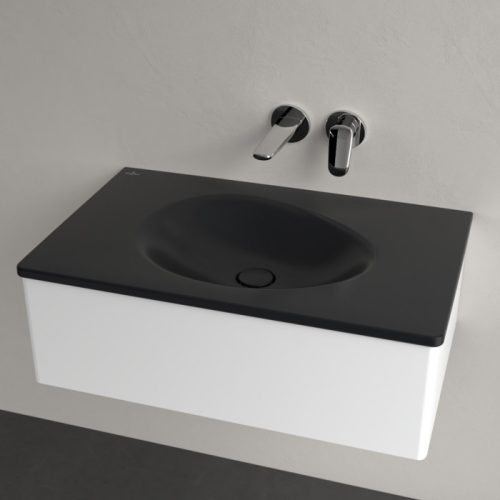 Villeroy & Boch Antao Bútoros mosdókagyló csaplyukfurat nélkül 800 x 500 mm Pure Black CeramicPlus