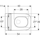 Geberit Smyle Square fali WC mélyöblítésű készlet zárt forma Rimfree WC-ülőkével sandwich kivitelű