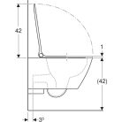 Geberit Smyle Square fali WC mélyöblítésű készlet zárt forma Rimfree WC-ülőkével sandwich kivitelű