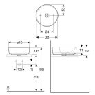 Geberit VariForm pultra ültethető mosdókagyló kerek 400 mm